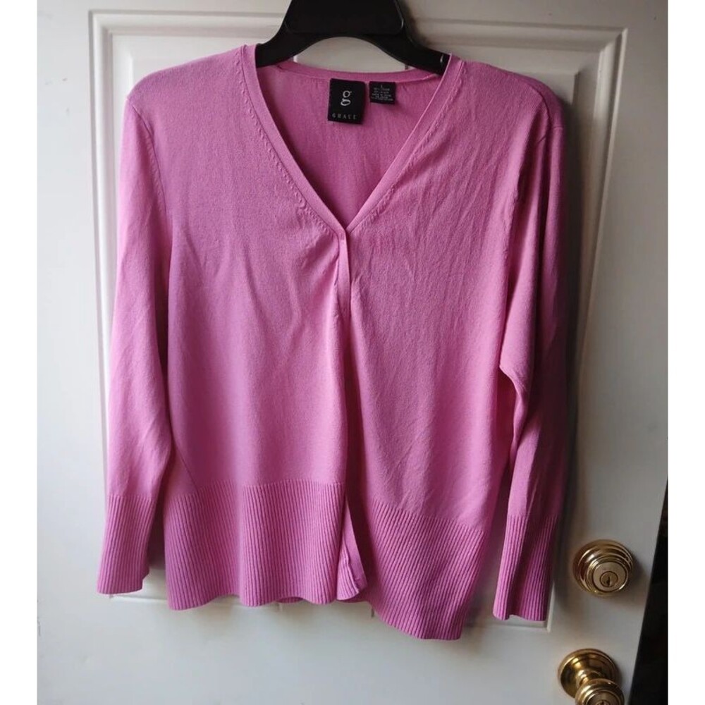 Grace Pink V-Neck Women's Sweater